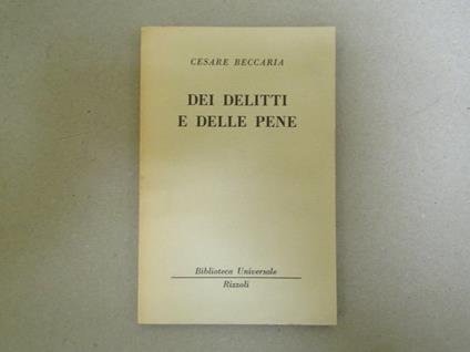 Dei delitti e delle pene - Cesare Beccaria - copertina