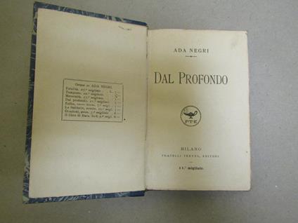 Dal Profondo - Ada Negri - copertina