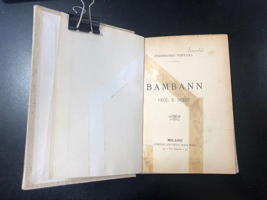 Bambann Vecc E Noeuv - Ferdinando Fontana - copertina