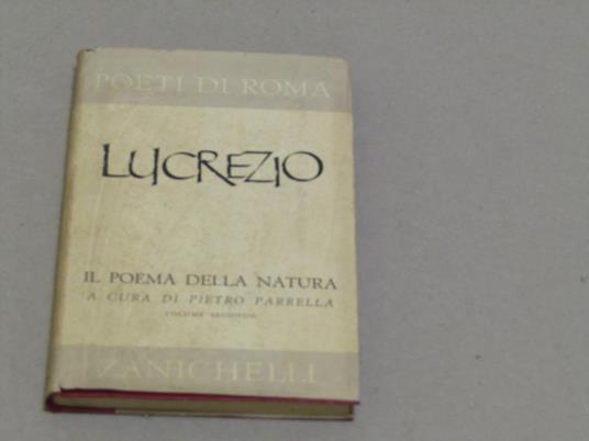 Lucrezio (a cura di Pietro Parrella). Il poema della natura volume II - Tito Lucrezio Caro - copertina
