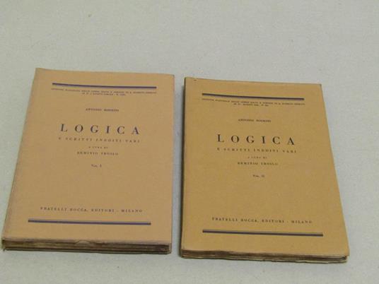 Logica e scritti inediti vari. 2 voll - Antonio Rosmini - copertina