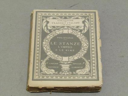 Le stanze, l'Orfeo e le rime - Angelo Poliziano - copertina