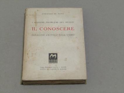 Il conoscere - Vincenzo De Ruvo - copertina