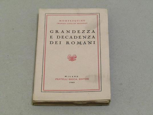 Grandezza e decadenza dei Romani - Charles L. de Montesquieu - copertina