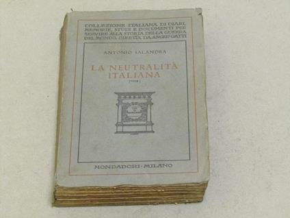 La Neutralità Italiana - Antonio Salandra - copertina