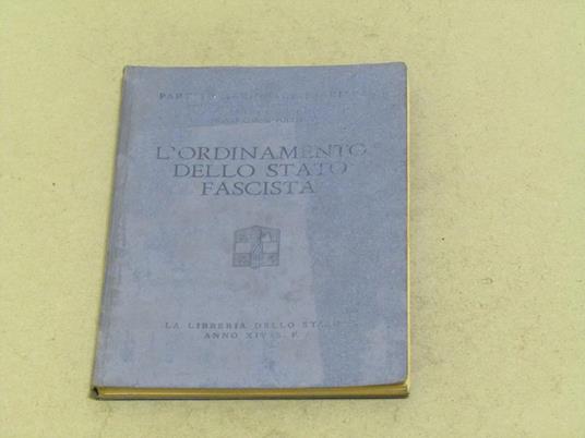 N. D. L'Ordinamento Dello Stato Fascista - copertina