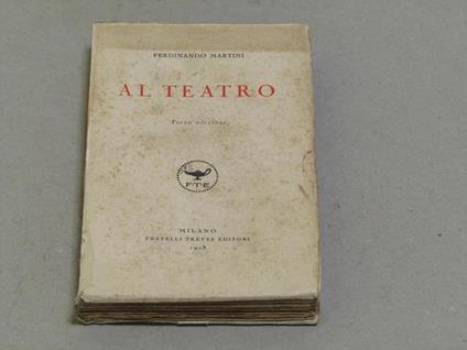 Al teatro - Ferdinando Martini - copertina