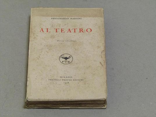 Al teatro - Ferdinando Martini - copertina