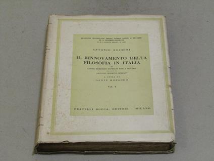 Il rinnovamento della filosofia in Italia 2 volumi - Antonio Rosmini - copertina