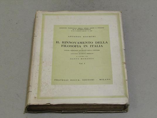 Il rinnovamento della filosofia in Italia 2 volumi - Antonio Rosmini - copertina