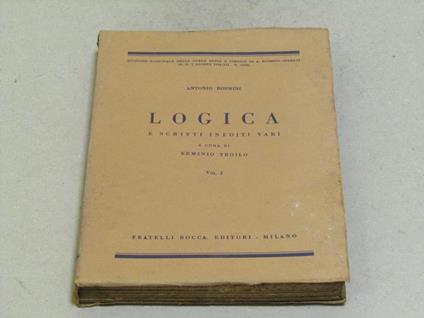 Logica 2 volumi - Antonio Rosmini - copertina