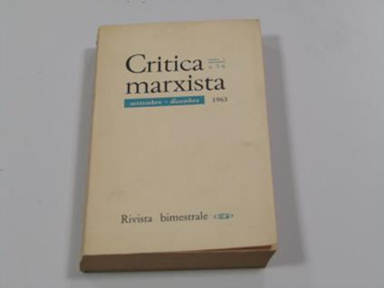 Aa. Vv. Critica Marxista N° 5-6 1963 - copertina