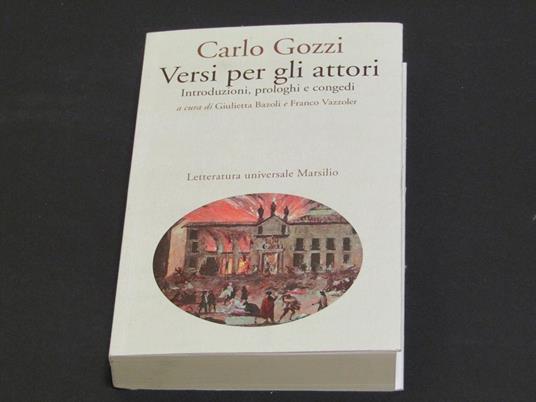 Versi per gli attori - Carlo Gozzi - copertina
