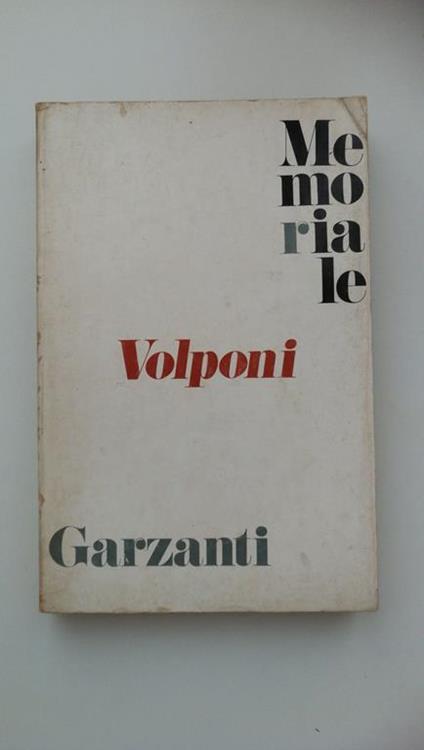 Paolo Volpini. MEMORIALE, Romanzo - Garzanti 1971 - Paolo Volponi - copertina