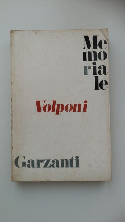 Paolo Volpini. MEMORIALE, Romanzo - Garzanti 1971 - Paolo Volponi - copertina