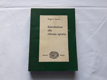 Introduzione alla riforma agraria - Ruggero Grieco - copertina