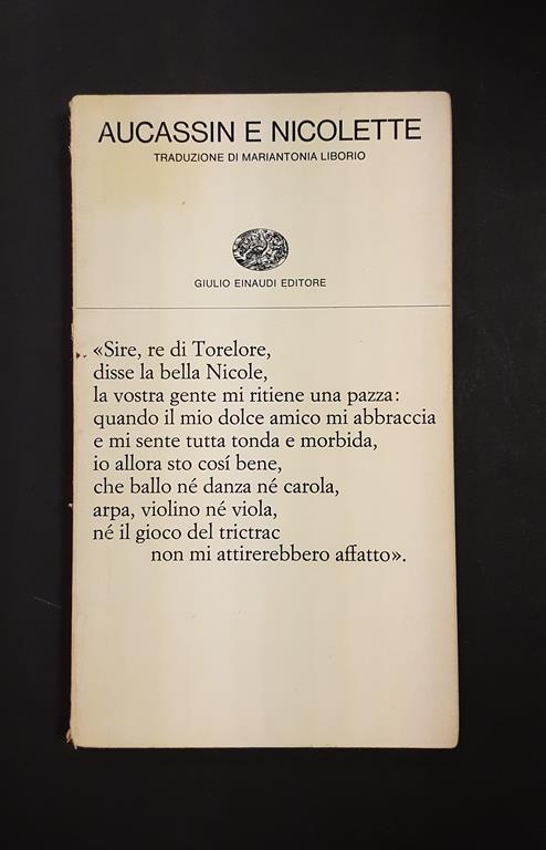 Aucassin e Nicolette. Einaudi. 1976 - Anonimo - copertina
