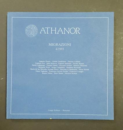 Aa. Vv. Athanor. Migrazioni. Longo Editore. N. 4 1993 - copertina