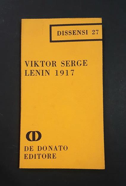 Lenin 1917. De Donato Editore. 1969 - copertina