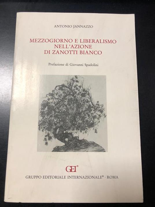 Mezzogiorno e liberalismo nell'azione di Zanotti Bianco. Prefazione di G. Spadolini. GEI 1992 - Antonio Jannazzo - copertina