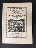 S. Carlo Borromeo. Statuti degli oblati di S. Ambrogio. A cura di Ned. 1984