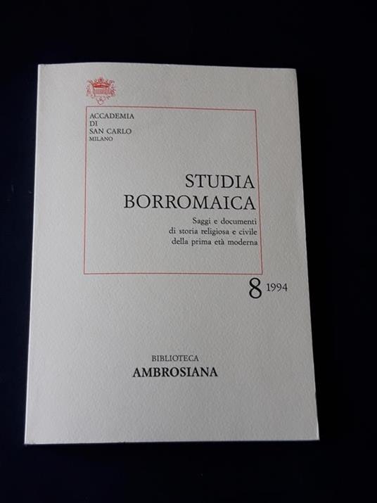 Aa. Vv. Studia Borromaica 8. Biblioteca Ambrosiana. 1994 - I - copertina