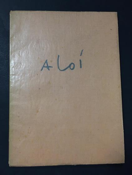 Aloi Roberto. Presentato da Predaval Gustavo. s.e 1939 - Gustavo Predaval - copertina