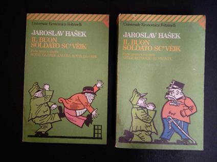 Il buon soldato sc'veik. Parte prima-seconda-terza-quarta in 2 Voll. Feltrinelli. 1988 - Jaroslav Hasek - copertina