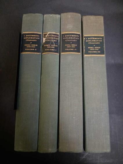 Aa.Vv. I Documenti Diplomatici Italiani. Nona Serie 1939-1943. Voll. I-Ii-Iii-Iv. Istituto Poligrafo Dello Stato/Libreria Dello Stato. 1954/1957/1959/1960 - copertina