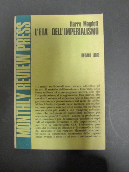 L' età dell'imperialismo. Dedalo Libri. 1971 - Harry Magdoff - copertina