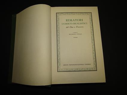 Rimatori comico-realistici del Due e Trecento. a cura di UTET. 1965 - Maurizio Vitale - copertina