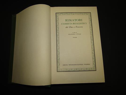 Rimatori comico-realistici del Due e Trecento. a cura di UTET. 1965 - Maurizio Vitale - copertina