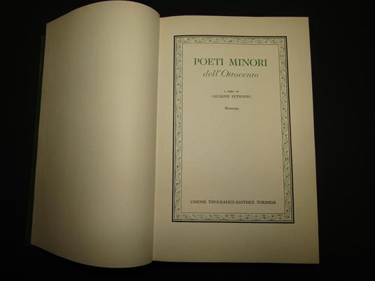Poeti minori dell'Ottocento. a cura di UTET. 1965 - Giuseppe Petronio - copertina