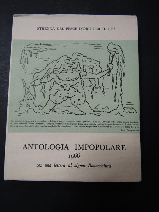 Scheiwiller Vanni. Antologia impopolare 1966. All'insegna del pesce d'oro. 1966. copia 827/2000 - Scheiwiller Vanni,Vanni Scheiwiller - copertina