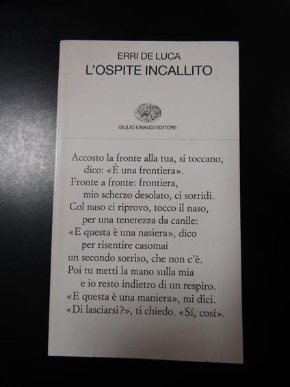L' ospite incallito. Einaudi 2008 - I - Erri De Luca - copertina