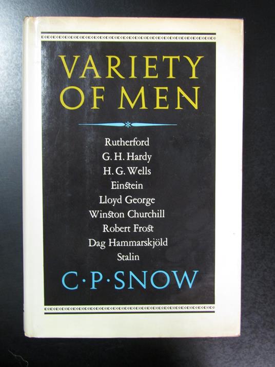 Snow C.P. Variety of men. Charles Scribner's Sons 1967 - copertina