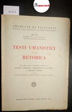 AA. VV., Testi umanistici su la retorica, Bocca, 1953