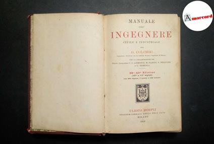 Colombo G., Manuale dell'ingengere, Hoepli, 1919 - G. Colombo - copertina