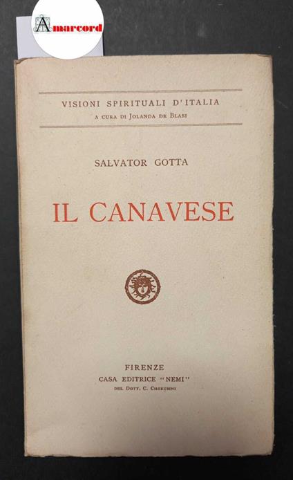 Gotta Salvator, Il Canavese, Nemi, s.d - Salvatore Gotta - copertina