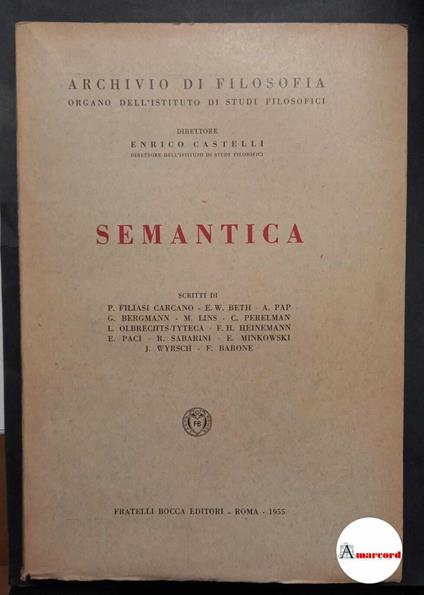 Semantica, Bocca, 1955 - copertina