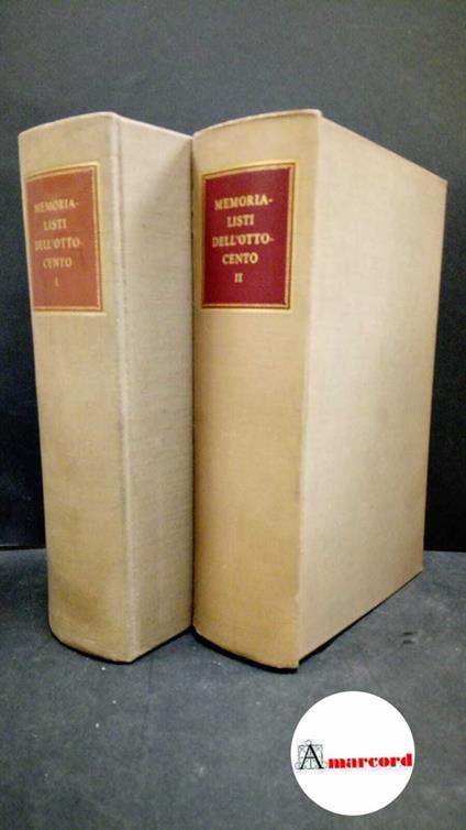 a cura di Gaetano Trombatore. Memorialisti dell'Ottocento Tomo I e II e III - copertina