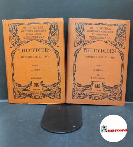 Hude, Karl. Thucydides Historiae 2 vol. Lib. I-VIII Lipsiae Teubneri, 1910 - copertina