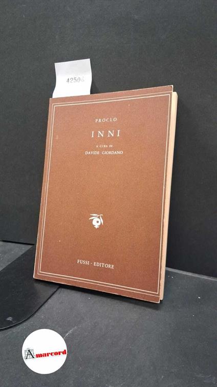 Proclus : Diadochus. Inni Firenze Ed. Fussi, 1957 - Proclo - copertina