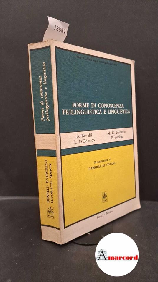 Forme di conoscenza prelinguistica e linguistica - copertina