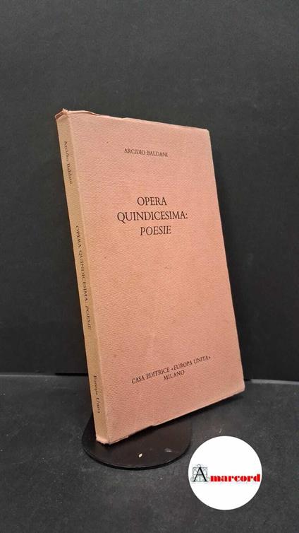 Opera quindicesima: poesie - copertina