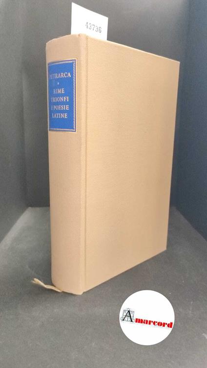 Petrarca, Francesco. , and Neri, Ferdinando. Rime Milano Ricciardi, 1951 - copertina