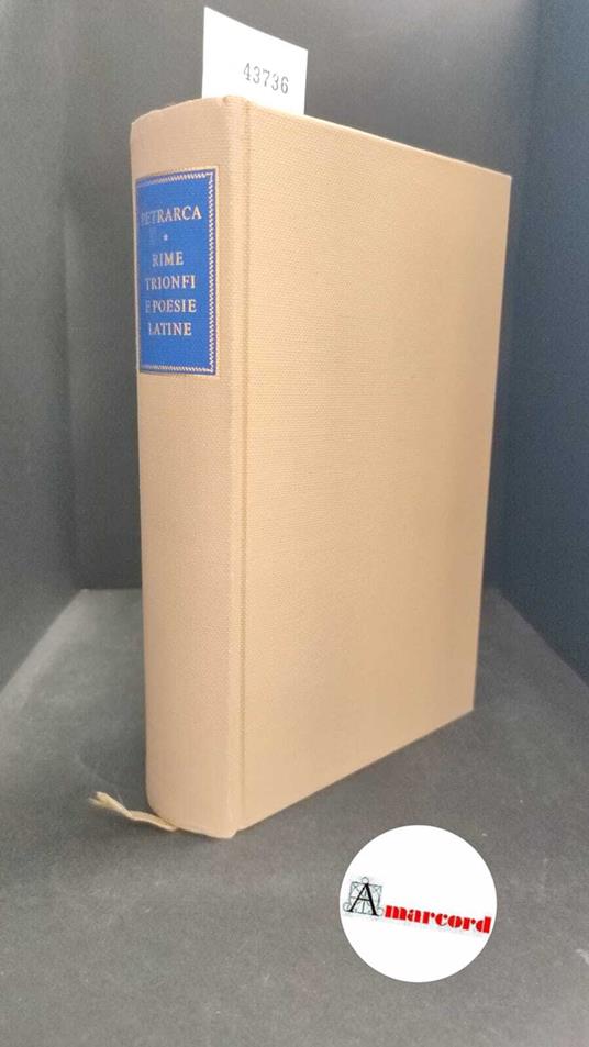 Petrarca, Francesco. , and Neri, Ferdinando. Rime Milano Ricciardi, 1951 - copertina