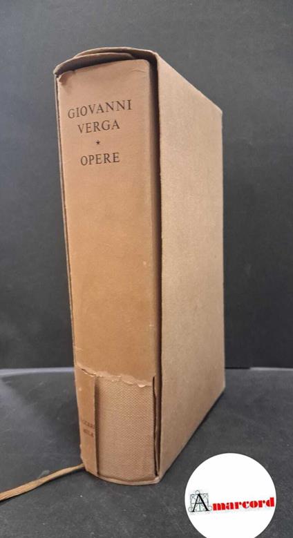 Verga, Giovanni. , and Russo, Luigi. Opere Milano Ricciardi - copertina