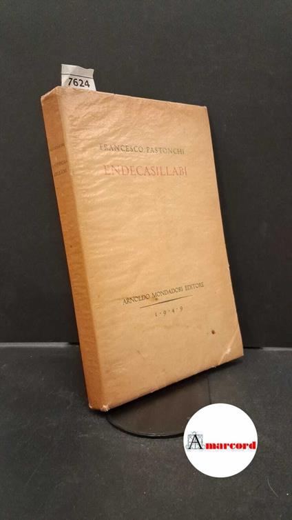 Endecasillabi - Francesco Pastonchi - copertina