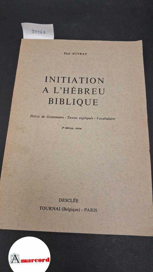 Initiation a l'hebreu biblique - copertina